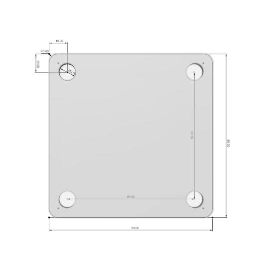 Blacha montażowa 90x90x4mm (surowa)